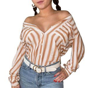 BUTTON UP HORIZONTAL STRIPED SHIRT🍭